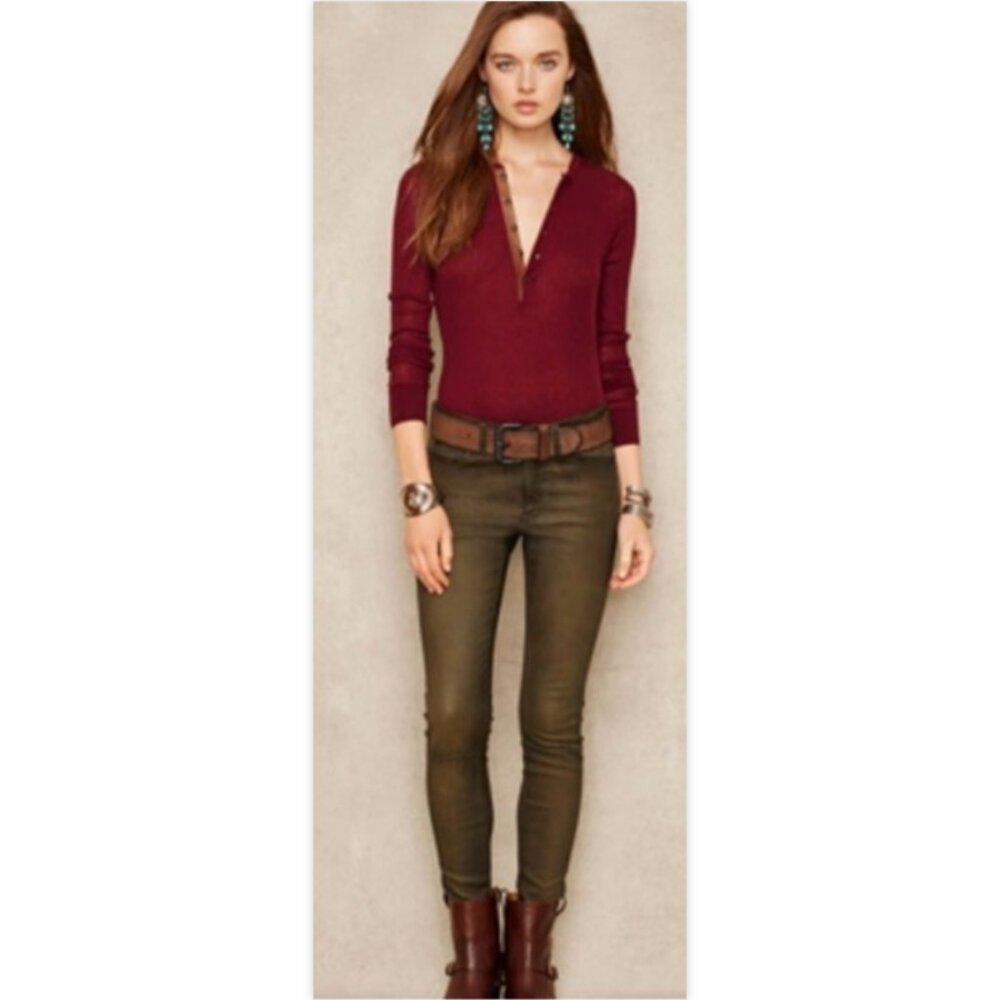 Ralph Lauren Distressed Skinny Leather Pants
